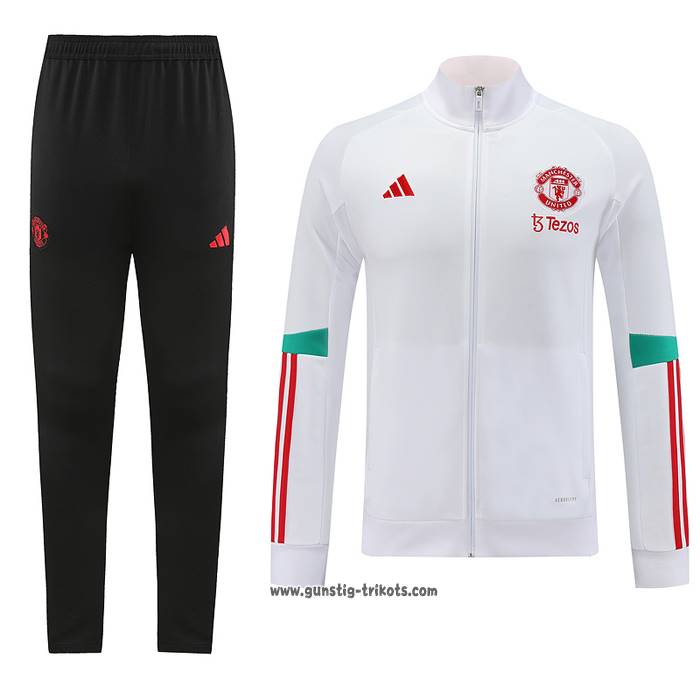 Jacke Trainingsanzug Manchester United 2023-2024 WeiB